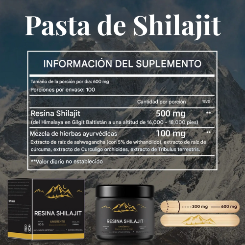 Shilajit Puro de Himalaya Energía y Vitalidad Milenaria