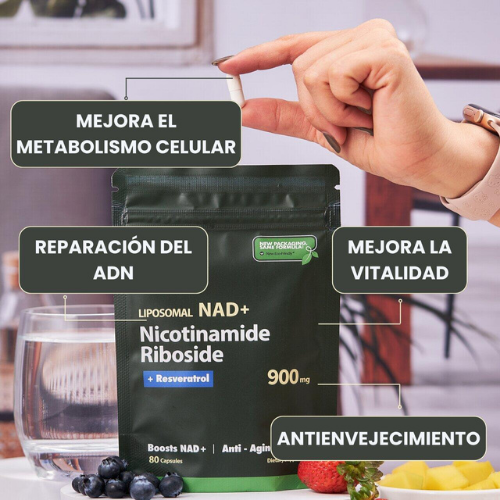 Liposomal NAD+ con Resveratrol - Elimina las Arrugas Revitaliza tu Energía y Juventud en solo 30 días