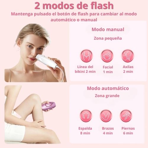 Depiladora IPL piel suave y sin vello en semanas.
