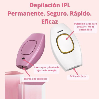 Depiladora IPL piel suave y sin vello en semanas.