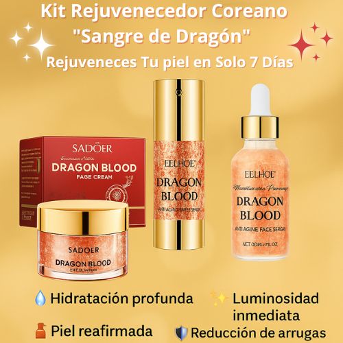 Kit Rejuvenecedor Coreano "Sangre de Dragón" Efecto Lifting en 7 Días